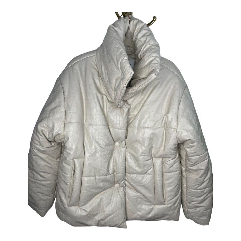 Nanushka Puffer Jacket Quilted Padded Textured Marble Croc Winter Gorpcore XS - Picture 9 of 16